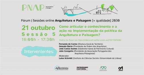 Fórum | Sessões online Arquitetura e Paisagem [+ qualidade] 2030 - sessão 5